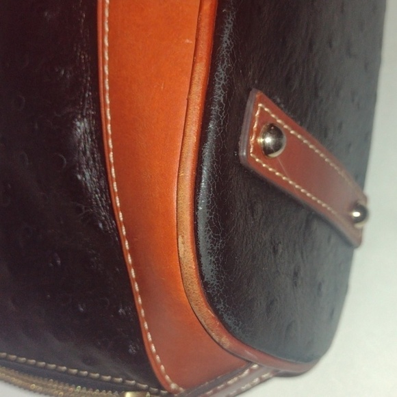 Dooney & Bourke Black Ostrich Zip Zip Satchel - Picture 10 of 16